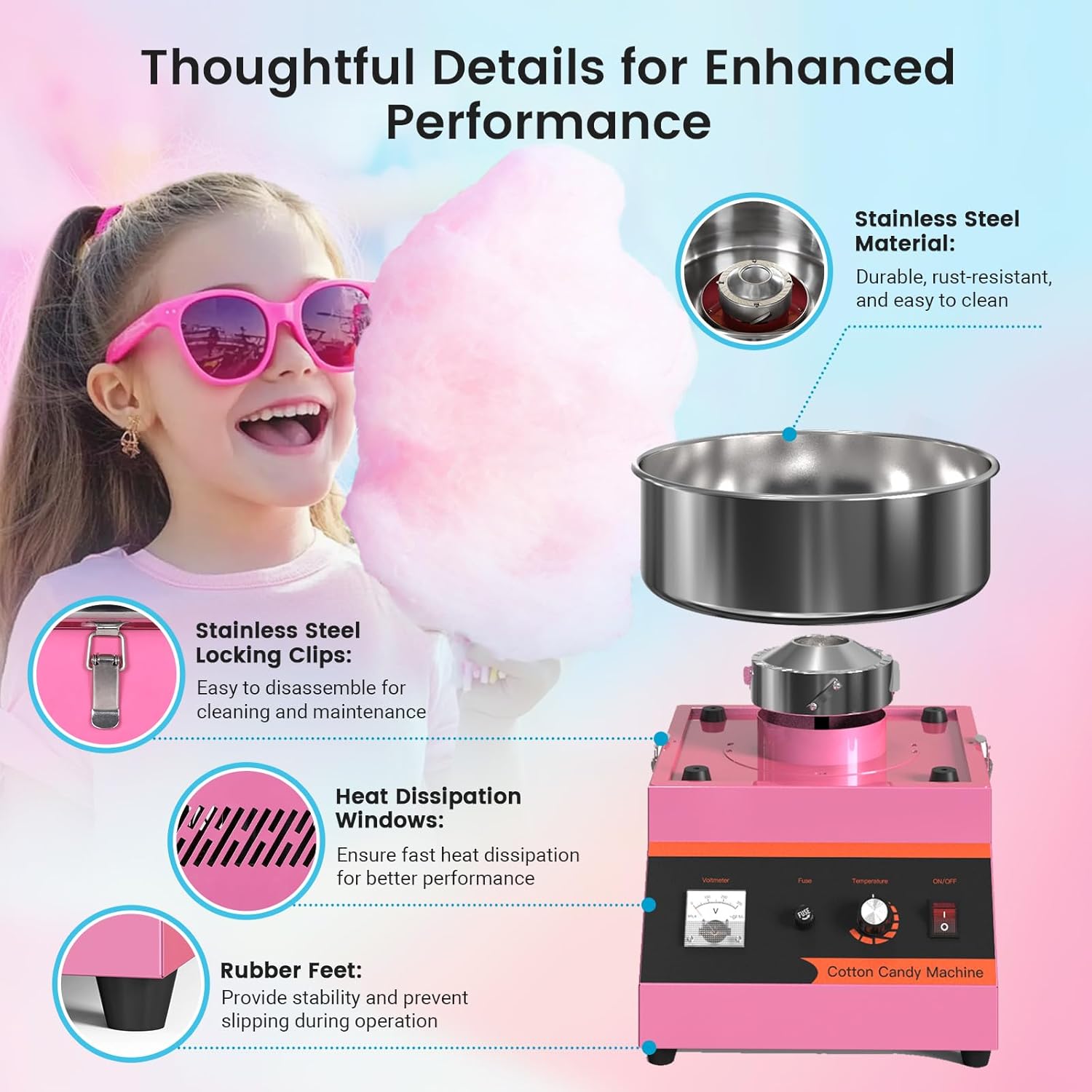 Elektryczna maszyna do waty cu – Candy Floss Machine Commercial recenzja i cena