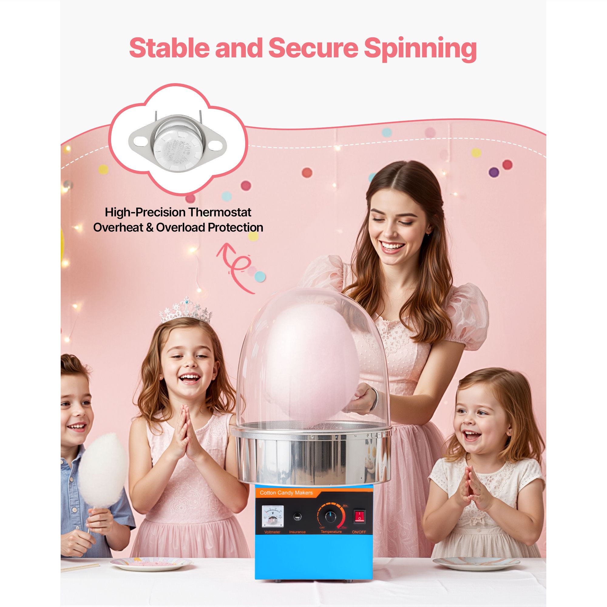 Elektryczna maszyna do waty cu – Candy Floss Machine Commercial recenzja i cena